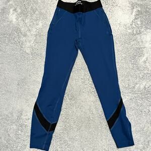 Betabrand Pants Womens Small Blue & Black Vitalize Yoga Pockets Athleisure